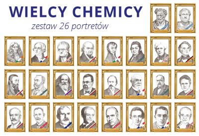 Wielcy chemicy - zestaw 26 portretów A4